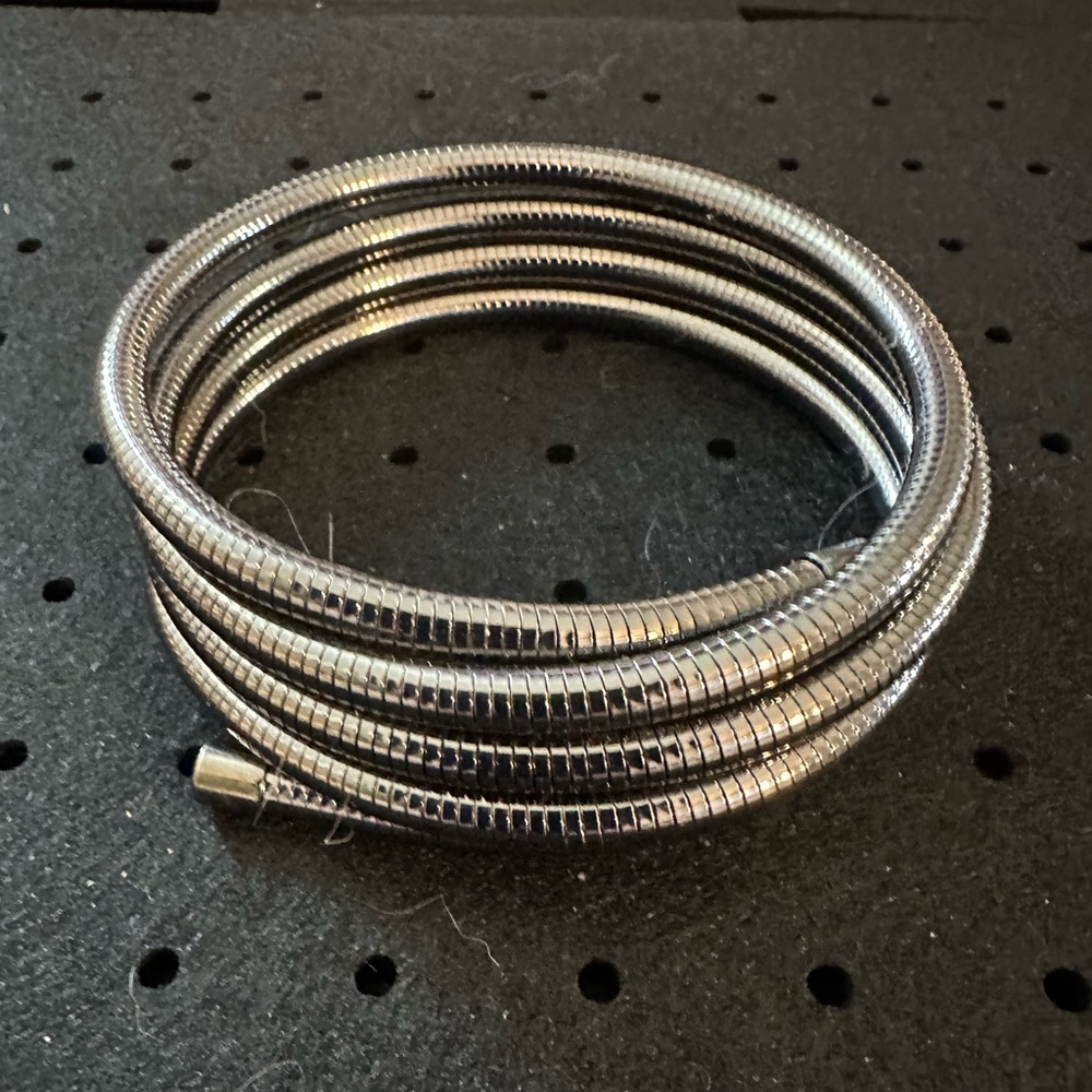 Silver Coil Bangle Stack Bracelet